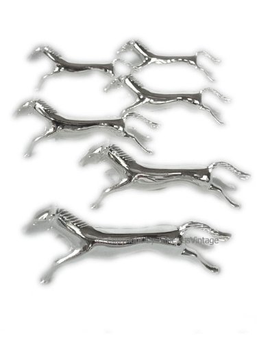 Art Deco Lot Set 6 Silver Plate Horse Knife Rest Rests