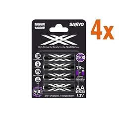16x Sanyo Akku Ni-Mh Mignon 1,2 V 2500mAh, eneloop XX (HR-3UWX-4BP) - 'ready to use' - Technology