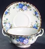 Royal Albert Moonlight Rose Cream Soup and Saucer Set (Footed), Fine China Dinnerware