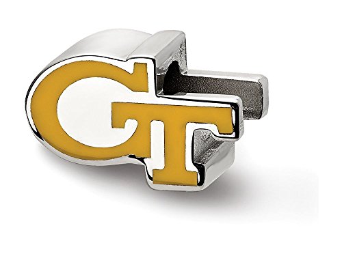 Georgia Tech Enamel Logo Bead (Sterling Sliver)