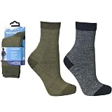 Trespass Dipping Kid's Walking Socks - Two assorted Pair Pack - Thyme/Midnight