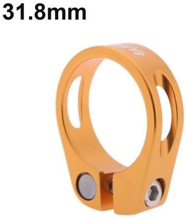 Romosste Ultralight Aluminium Alloy 31.8mm/34.9mm 20g Quick Release Mountain Road MTB Bike Bicycle Seatpost Seat Post Clamp Tube Clip (yellow, 31.8mm)