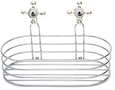 Chrome Oval Shower Caddy,Bathroom Soap Shampoo Organizer with Rotate &amp; Lock Suction Cups by LivingAid