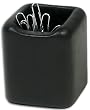 Black Leather Paper Clip Holder