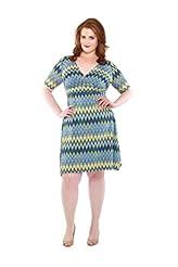 Plus Size Elastane/Polyester/Spandex Chevron Print  Dress