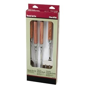 Char-Broil 4185363 Rosado 3-Piece Stainless-Steel Barbecue Tool Set by 