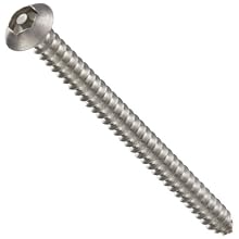 Plain 18-8 Stainless Steel Tamper Resistant Sheet Metal Screw, USA Made, Button Head, Tamper-Resistant Pin-In-Head Hex Drive