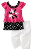 Young Hearts Toddler Girls Floral And Polka Dot Capri Pant Set Deals