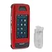 LG VX10000 Voyager Cell Phone Accessory Bundle - Solid Red Snap On Crystal Case with Belt Clip + Premium Clear Reusable LCD Screen Protector with Lint Cleaning Cloth By Ikross
