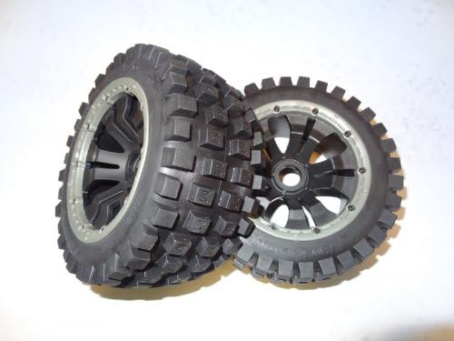 Buggy Rear Monster Off Road Tires on Poison 10 Spoke Rims (set of 2) for HPI Baja 5B SS 2.0