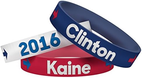 Clinton • Kaine • 2016 wristbands with bonus USA (red, white, & blue) silicone wristband / rubber bracelet