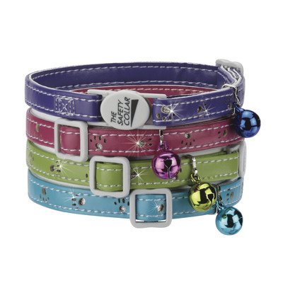 Savvy Tabby Sparkle Paw Cat Collar, 3/8-Inch, Ultra Voilet