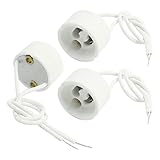 uxcell GU10 LED セラミックランプホルダー ライトアダプタ ライトソケット シリコン ワイヤー リード 100W 250V 3個