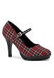 4 Inch Heel Plaid Mary Jane Style Pump Women's Size Shoe