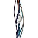 Opex - X2341LB7 - Montre Femme - Filante - Quartz Analogique - Cadran Acier - Fond Blanc - Bracelet Cuir Liens Multicolore