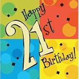 Cake Celebration Happy 21st Birthday Party Supply Napkins 16ct