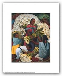 The Flower Vendor by Diego Rivera 11"x14" Art Print Poster
