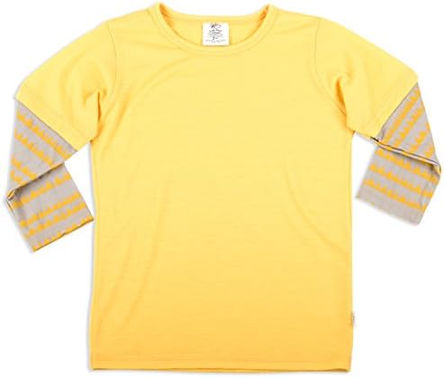 Kid Winter Boys' Merino Shirt Loungewear or Pajamas Top for Kids and Toddlers, Sunshine, Size 2