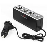 TRIXES 12V 3 Way Car Cigarette Lighter Charger Adapter + USB