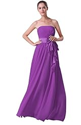 Strapless Chiffon Evening Dress/Bridesmaid Dress/Prom Dress 