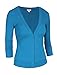 RubyK Womens Lightweight 3/4 Sleeve Deep V Neck Cardigan