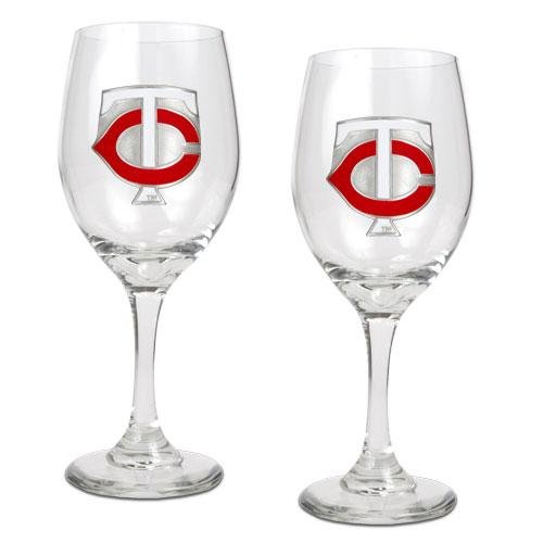 Minnesota Twins MLB 2pc Wine Glass Set - Primary Logo