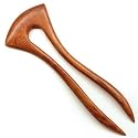 "Ursula" Style Hair Fork Natural Exotic African Bubinga Wood
