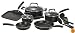 T-fal C111SC74 Signature Nonstick Expert Interior Thermo-Spot Heat Indicator Dishwasher Safe 12-Piece Cookware Set, Black