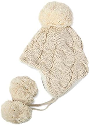 Mcitymall New Fashion Warm Thinken Sweet Crochet Hat Cute Dual Headphone Earmuffs Ear Bear Toy Embellish Cap Toddler Child Kid Cap