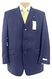 Review Calvin Klein  / Calvin Klein Mens Single Breasted 3 Button Navy Blue Pinstripe Wool Suit - Size 44L