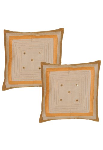 Imagen 1 de Cojín de seda india Covers Tamaño 16 x 16 pulgadas Juego de 2 piezas