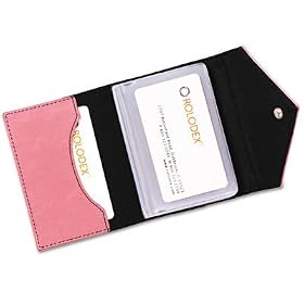 Rolodex 1734451 Rolodex Resilient Personal Card Case, Faux Leather, 3-1 2w x 2-1 2h, Pink by Rolodex