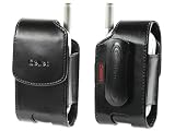 EXECUTIVE OMEGA VERICAL LEATHER CASE POUCH (With 2 Interchangable Belt Clips; 1 Stationary, 1 Swivel) for SONY ERICSSON Z310i / LG VX5400, VX8300, VX8350, AX145, AX275, AX380, CU400, VX5200, VX5300 / MOTOROLA V551, V557 / NOKIA 6061, 6085, 6086, 6101, 6102, 6103, 6165i / SAMSUNG T409, A640, A930, A645, A707, A960, T209, T329, T609, U340, U420, X495, X496, X497. UTSTARCOM 120, 7075 - RETAIL PACKAGING