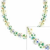 Sterling Silver Spring Green,Blue,Yellow, and White Millefiori Disc Murano Glass Necklace