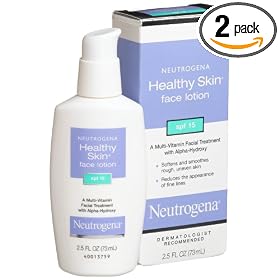 Neutrogena Healthy Skin Face Lotion, SPF-15, 2.5-Ounce Pump Bottles (Pack of 2)