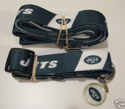 New York Jets Dog Pet Set Leash Collar ID Tag XS