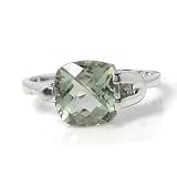 2.25ct Genuine Natural Green Amethyst Gemstone 10k White Gold Ring