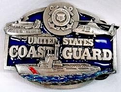 United States Coast Guard 3-D Enamel Pewter Buckle