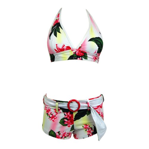 Swimsuit Set Hawaiin White & Bottom