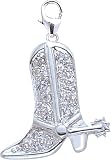 14k Gold Diamond Cowboy Boot Charm (1/10 cttw)