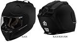 Icon Rubatone Mens Domain 2 Street Motorcycle Helmets Color: Black, Size: Large