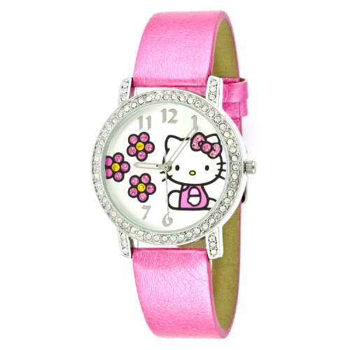 Hello Kitty Women's HK1492 Pink Strap Silver Dial Watch