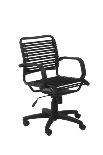 Euro Style Bungie Flat Mid Back Office Chair, Black/Graphite Black On Sale