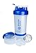 BlenderBottle ProStak System with 22-Ounce Bottle and Twist n' Lock Storage, Clear/Blue