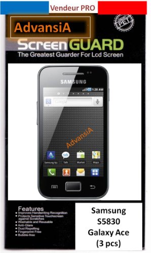 3 FILMS PROTECTION ECRAN SAMSUNG Galaxy Ace S5830 [Appareils électroniques]
