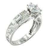 0.51 Ct Antique Style Diamond Engagement Ring Setting 18k White Gold 0.51 Ct Antique Style Diamond Engagement Ring Setting 18k White Gold