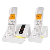 Alcatel - Versatis F200 voice duo - Pack Duo Téléphone sans fil numérique avec répondeur - Blanc