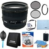 Sigma 50mm f/1.4 EX DG HSM Lens for Canon Digital SLR Cameras With Cleaning Kit, Flash Bracket, Micro Fiber Cleaning Cloth, Card Wallet, Hoya UV Filter!, Lens Cap Cleaner and more!