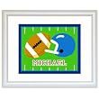 Game On Personalized Football Framed Print (white)