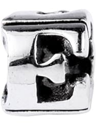 SilveRado (tm) SRM041 Sterling Silver Letter E Bead / Charm
